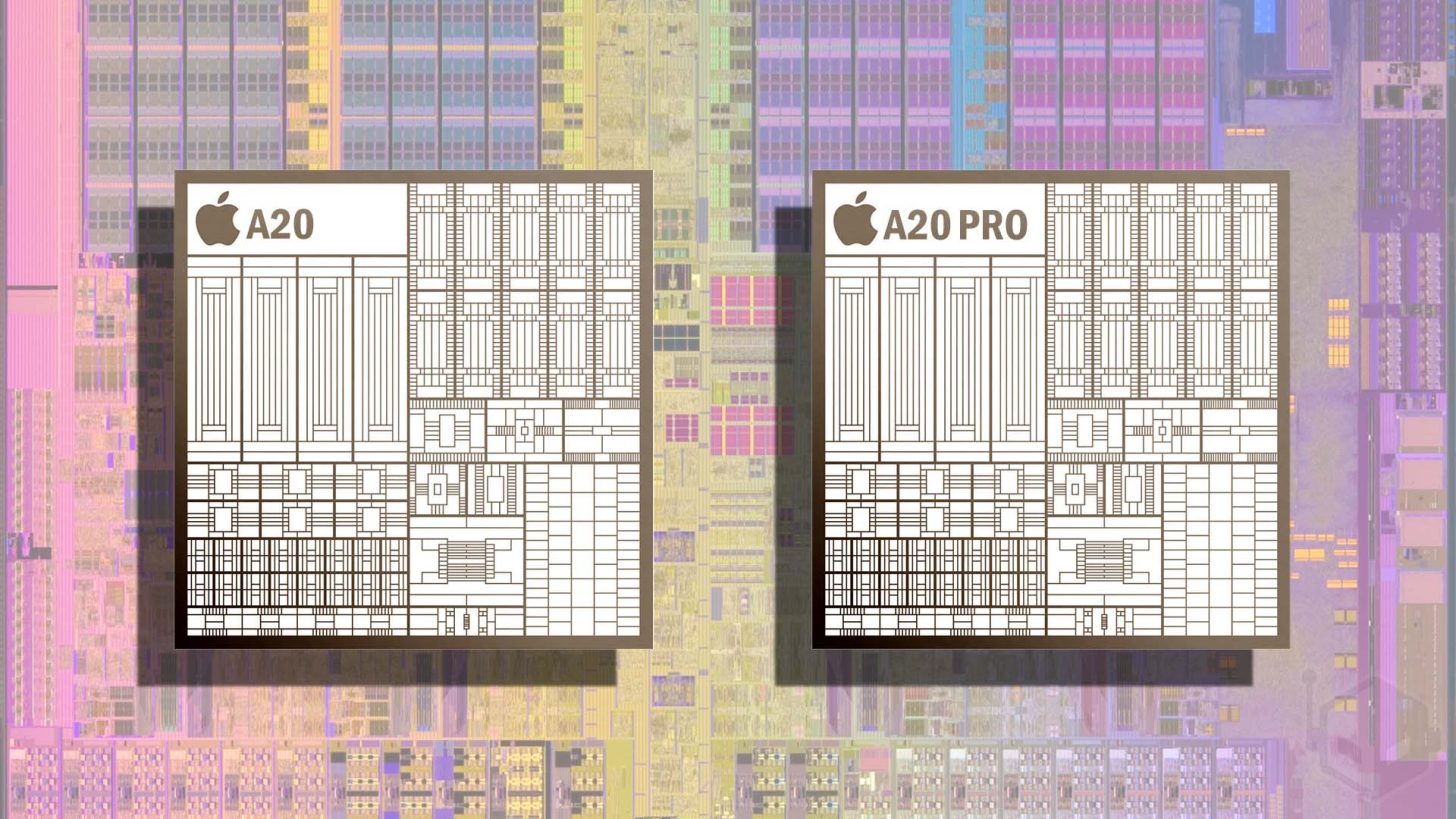 เปรียบเทียบลาย die ของชิป Apple A20 กับ A20 Pro