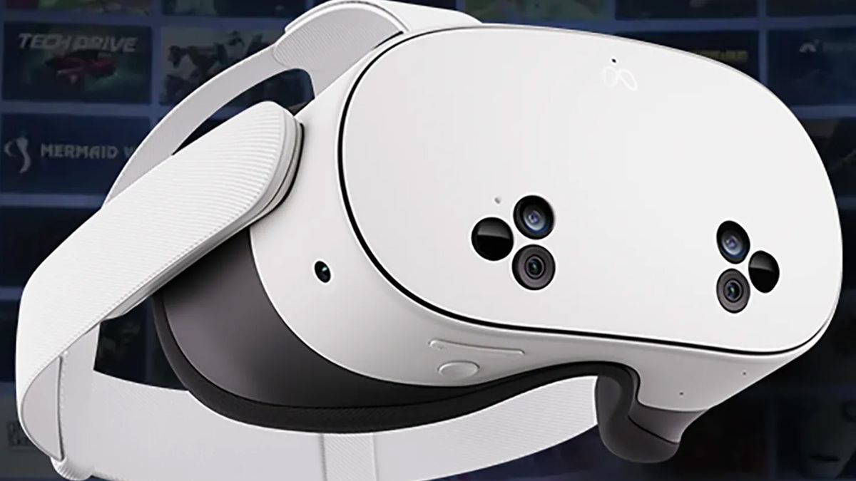 มุมมองใกล้ของเฮดเซ็ต VR แสดงตำแหน่งกล้องและวัสดุตัวเครื่อง